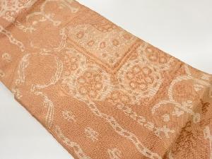 川島織物製　抽象草花模様織出し名古屋帯